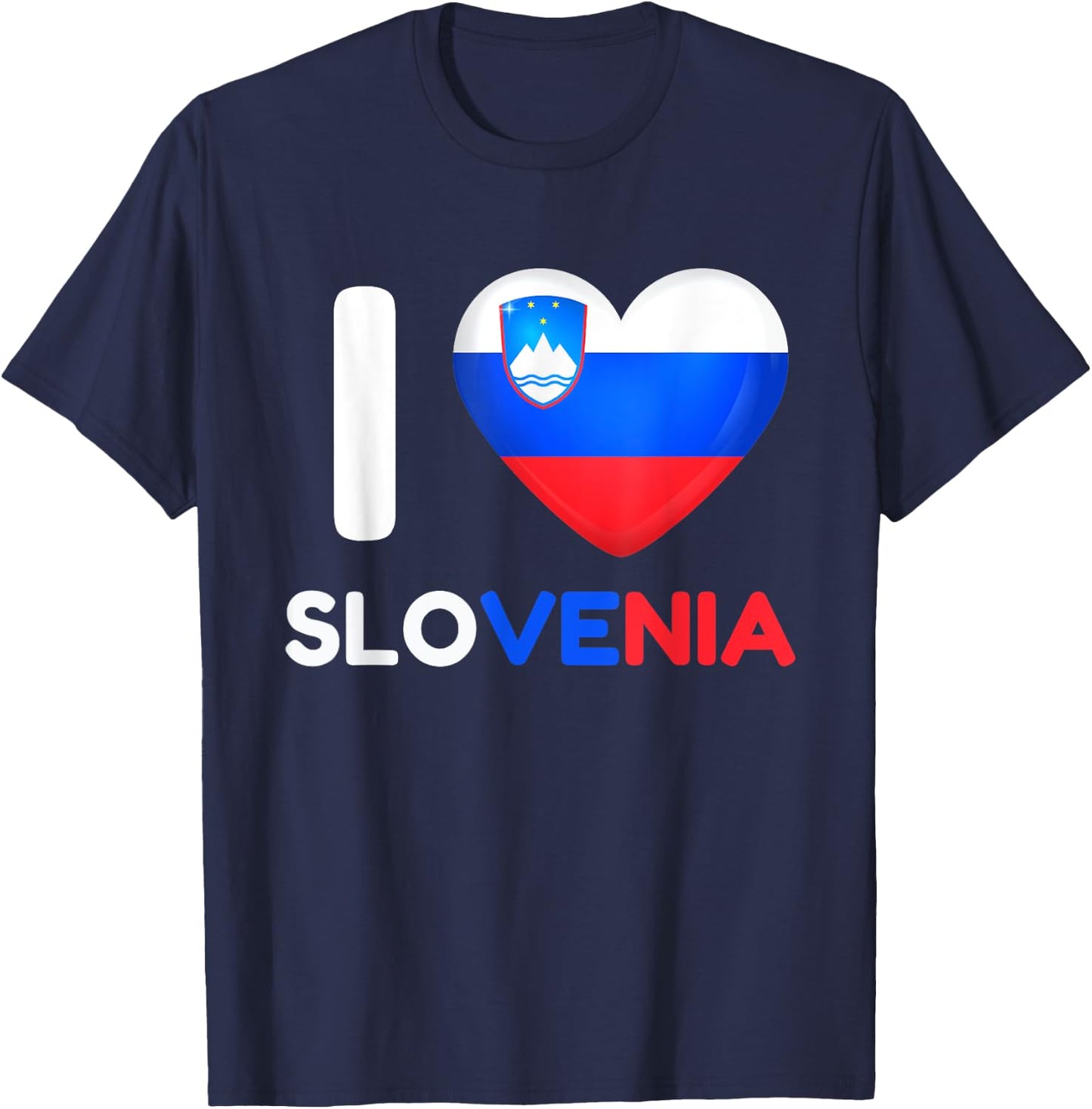 I Love Slovenia Heart Slovene Slovenia Family Travel T-Shirt - T-Shirt | Navy