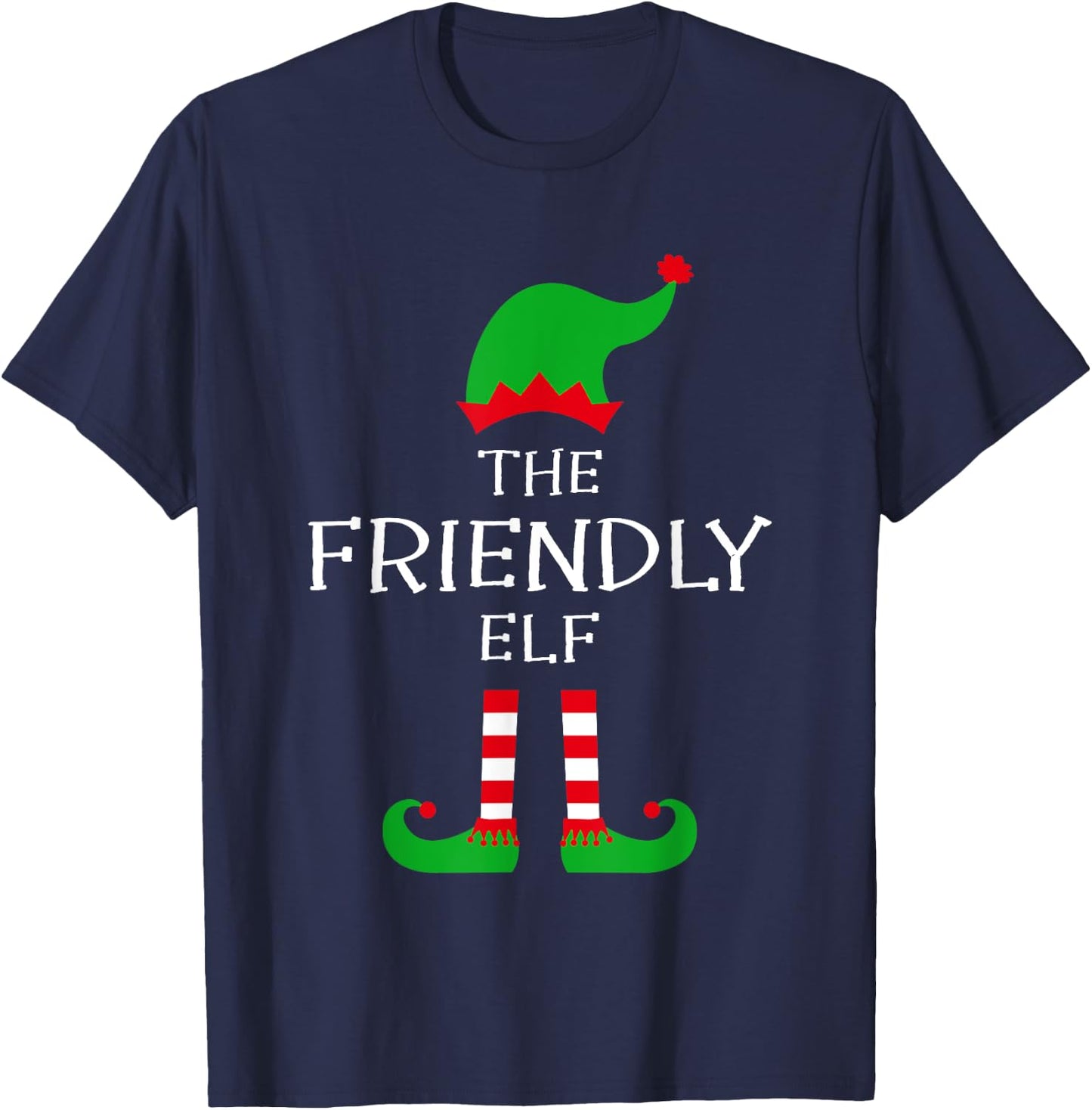 The Friendly Elf Matching Family Group Idea Funny Christmas T-Shirt - T-Shirt | Navy