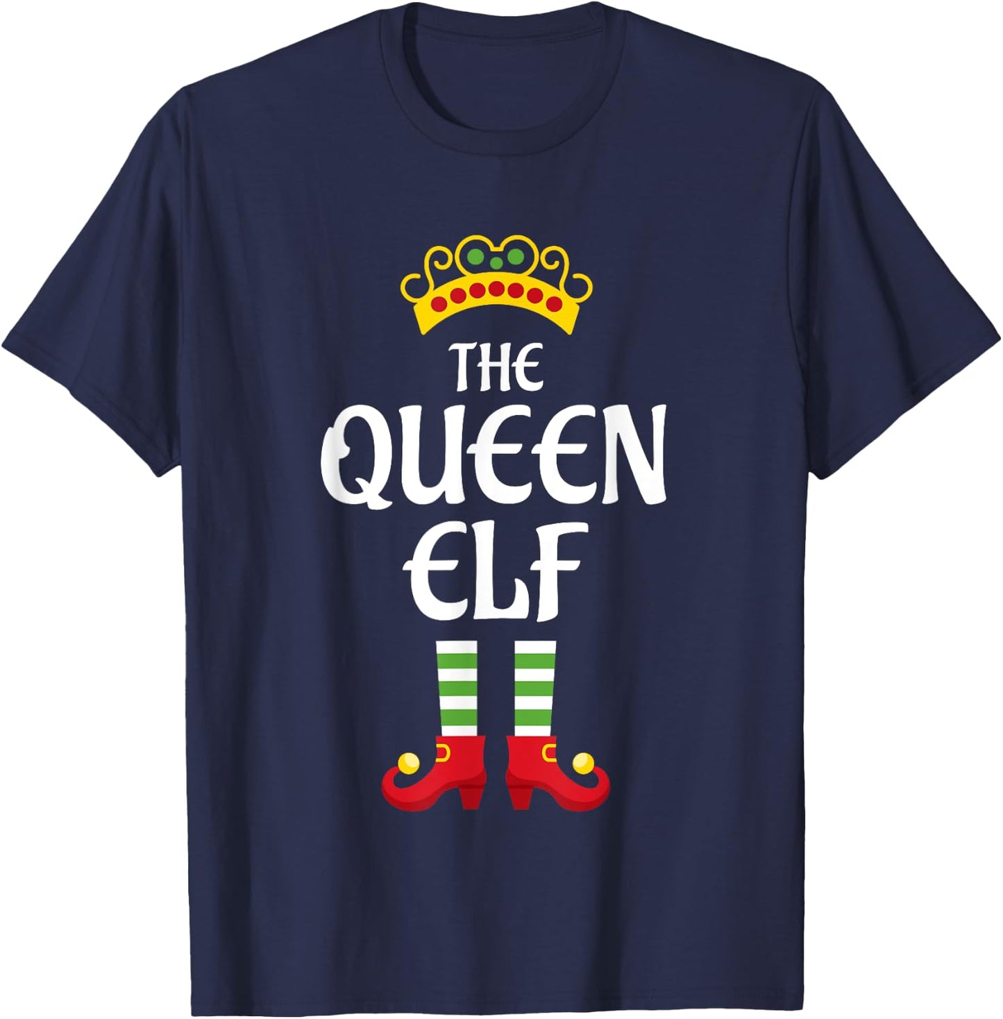 Queen Elf Family Matching Group Christmas T-Shirt - T-Shirt | Navy