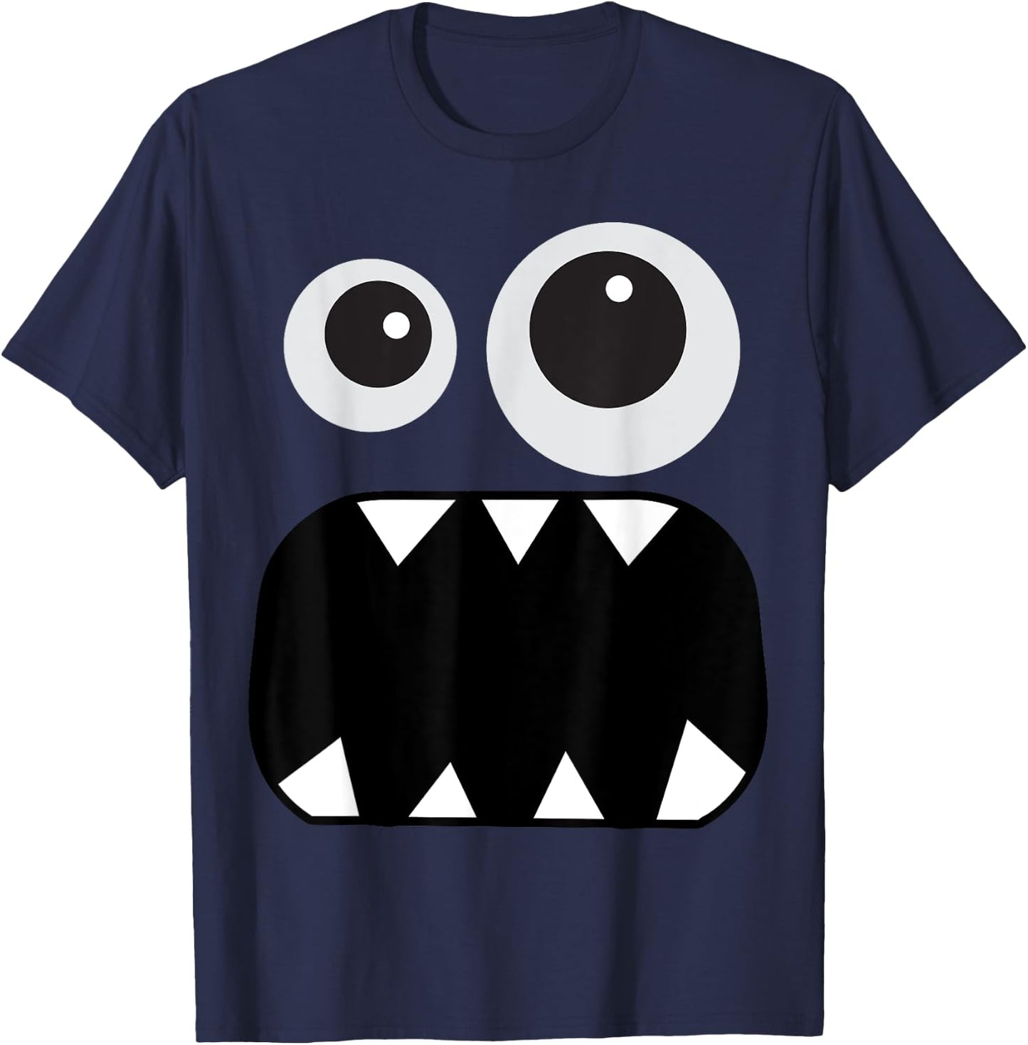 Cute Monster Face Men's Women's Costume Halloween T-Shirt - T-Shirt | Navy
