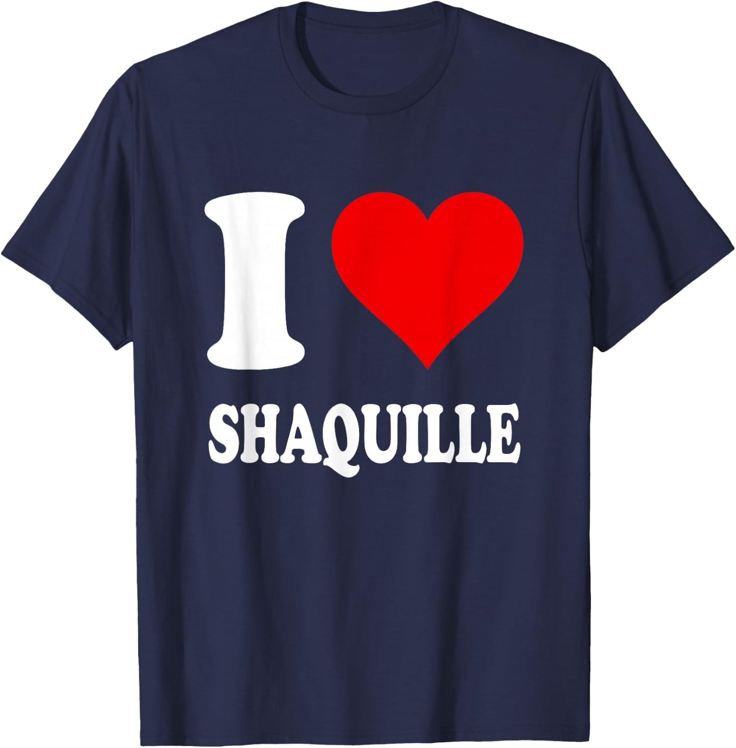 Red Heart I Love Shaquille T-Shirt - T-Shirt | Navy