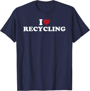 I Love Recycling, I Heart Recycling T-Shirt - T-Shirt | Navy
