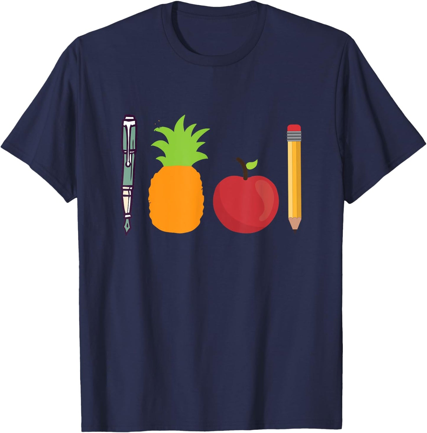 Pen Pineapple Apple Pen Funny T-Shirt - T-Shirt | Navy