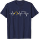 911 Dispatcher Thin Gold Yellow Line Heartbeat T-Shirt - T-Shirt | Navy