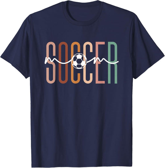Soccer Mom Soccer Mama Cute Mom Life Soccer T-Shirt - T-Shirt | Navy
