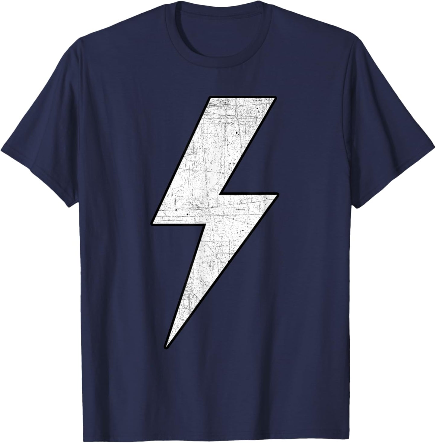 BLACK & WHITE Bolt Lightning Thunderbolt Team T-Shirt - T-Shirt | Navy
