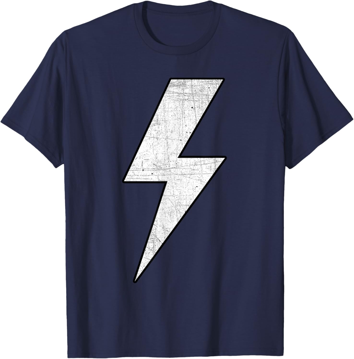 BLACK & WHITE Bolt Lightning Thunderbolt Team T-Shirt - T-Shirt | Navy