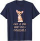 Just a Girl Who Loves Chiweenies Funny Animals Dogs Lover T-Shirt - T-Shirt | Navy