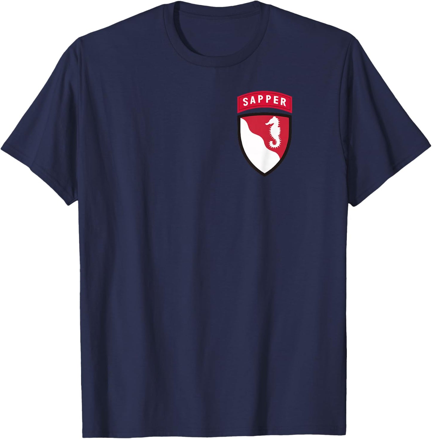 36th Engineer Brigade Patch with Sapper Tab - 36th EN BDE T-Shirt - T-Shirt | Navy