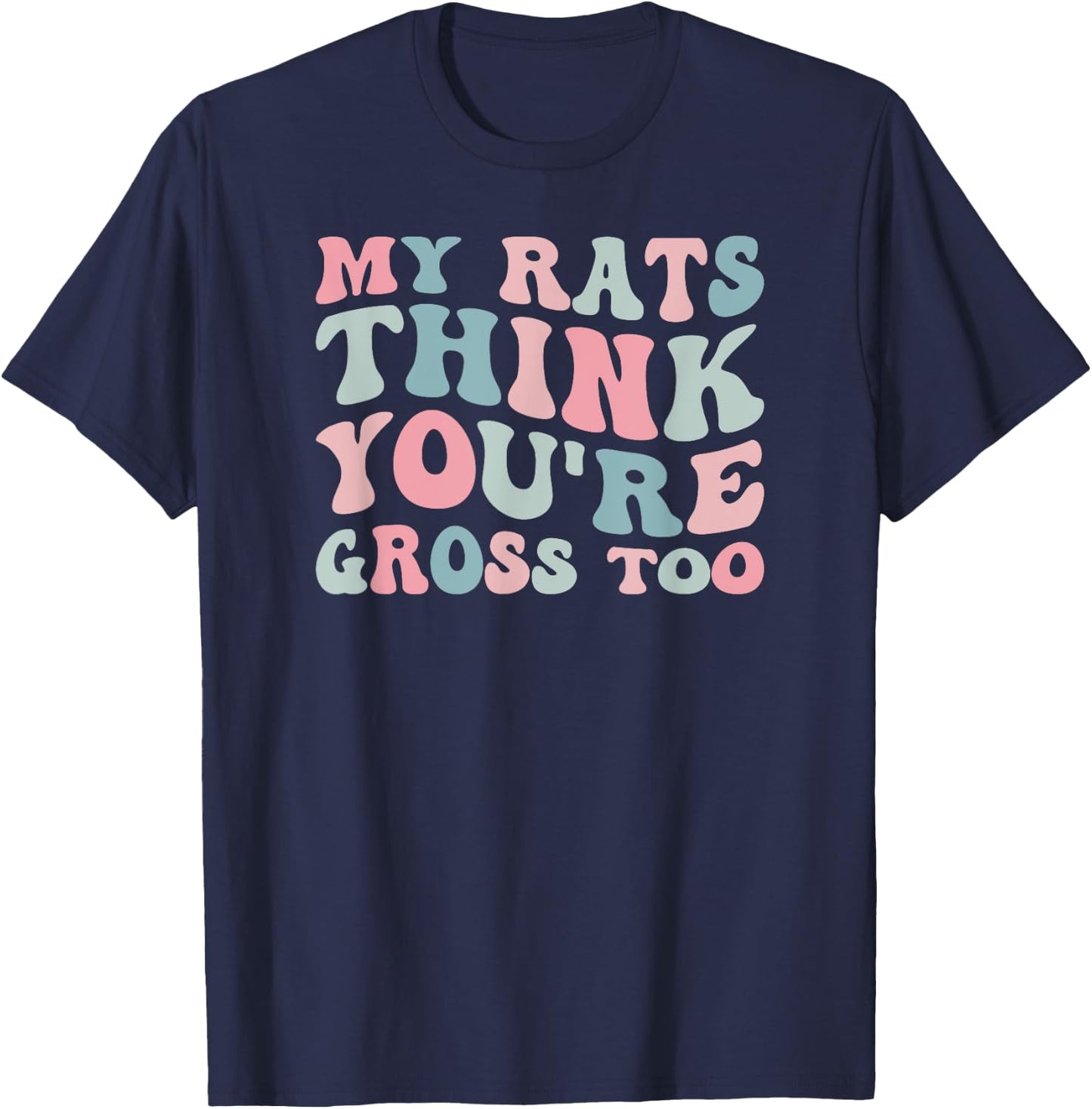 Groovy Rat Mom For Rat Lover Women's Black Rat-Themed T-Shirt - T-Shirt | Navy