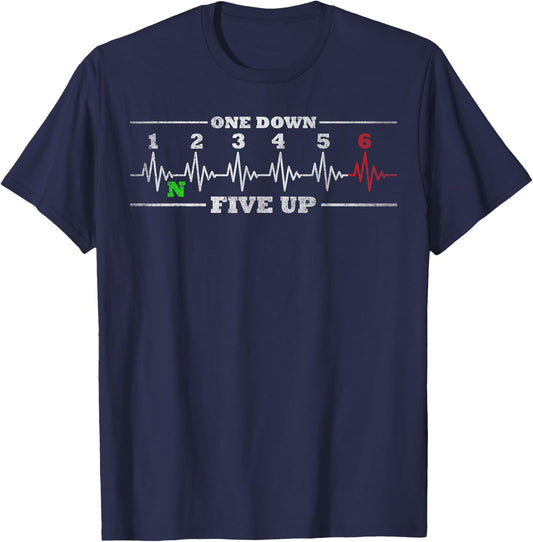1N23456 Motorcycle Gear One Down Five Up Motorcyclist Biker T-Shirt - T-Shirt | Navy
