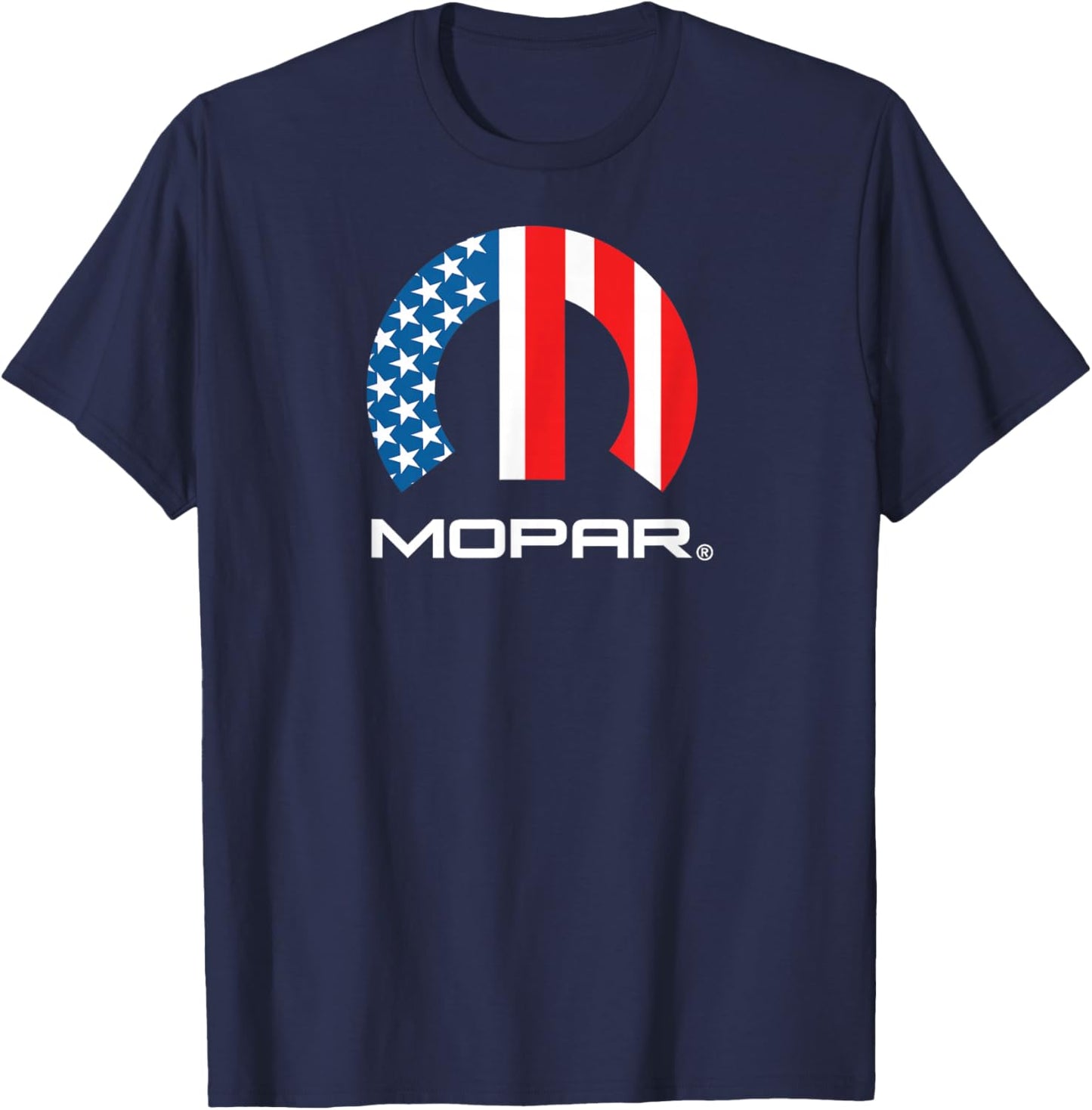 Mopar American Flag White Logo T-Shirt - T-Shirt | Navy