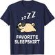 Dog Pug Dogs Nap Sleeping Sleep Pajama Pajamas Nightgown T-Shirt - T-Shirt | Navy