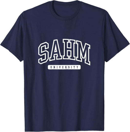SAHM University, Stay At Home Mom Vintage Mother T-Shirt - T-Shirt | Navy