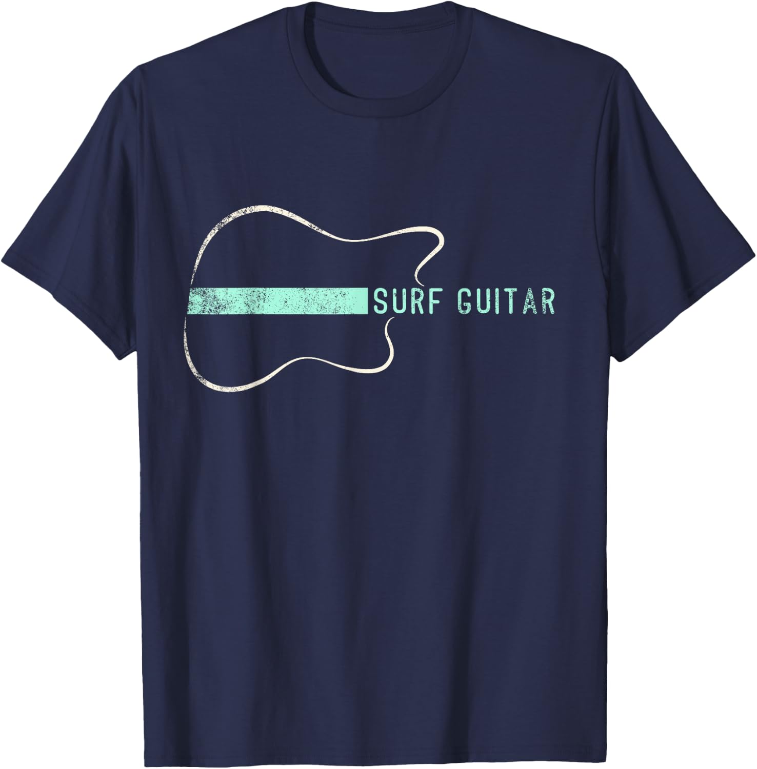 Surf Music - Surf Rock Guitar T-Shirt - T-Shirt | Navy