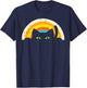 Peeping Black Cat Rainbow Vintage Halloween Men Women Kids T-Shirt - T-Shirt | Navy