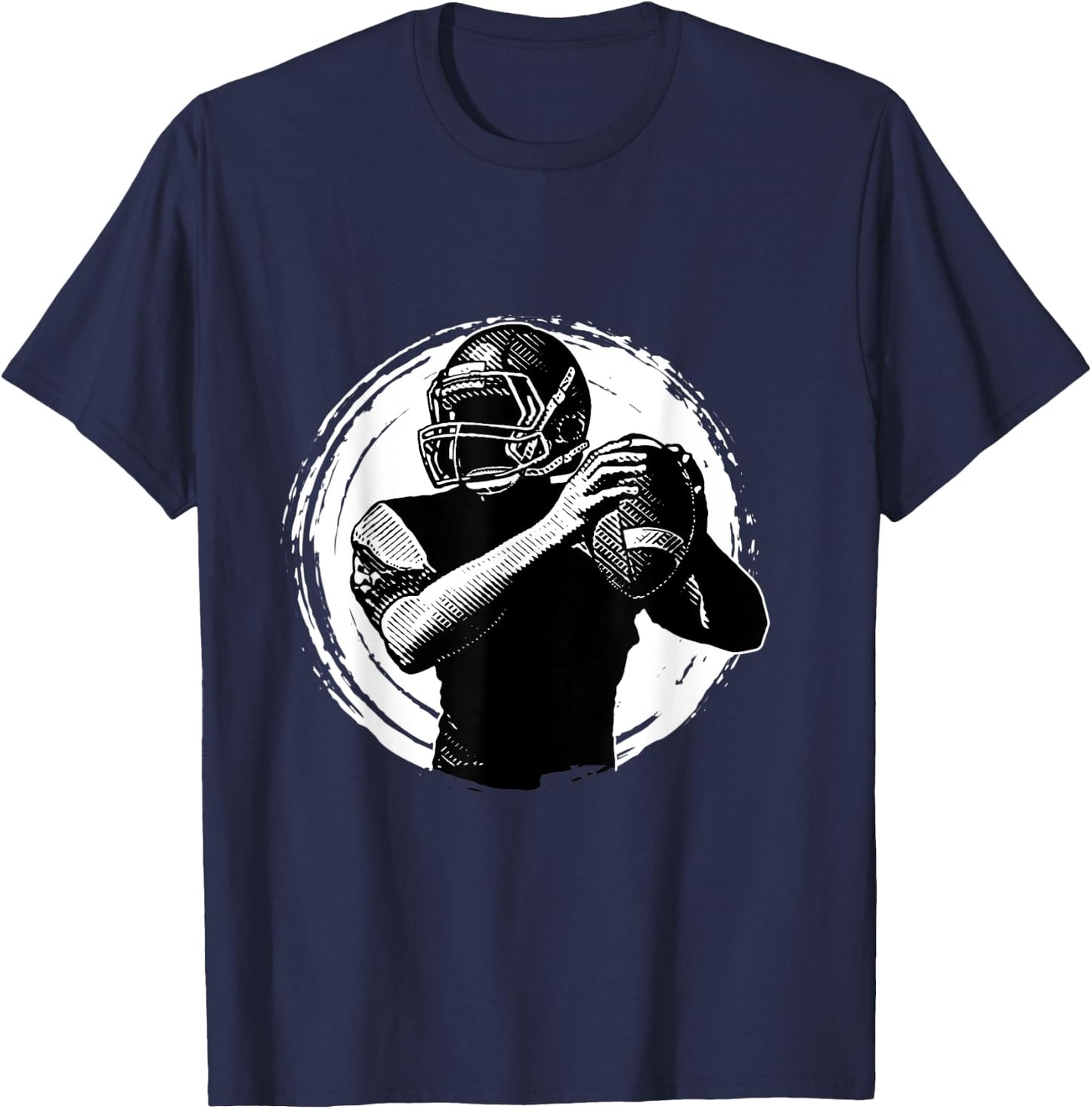 Sports American Football Player Throw Quarterback T-Shirt - T-Shirt | Navy