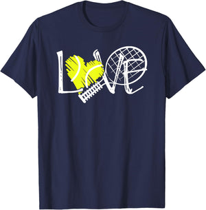 Women's Tennis Love Print T-Shirt - T-Shirt | Navy