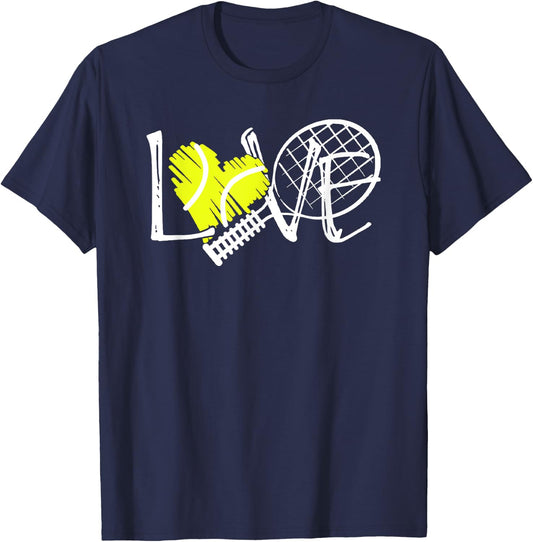 Women's Tennis Love Print T-Shirt - T-Shirt | Navy