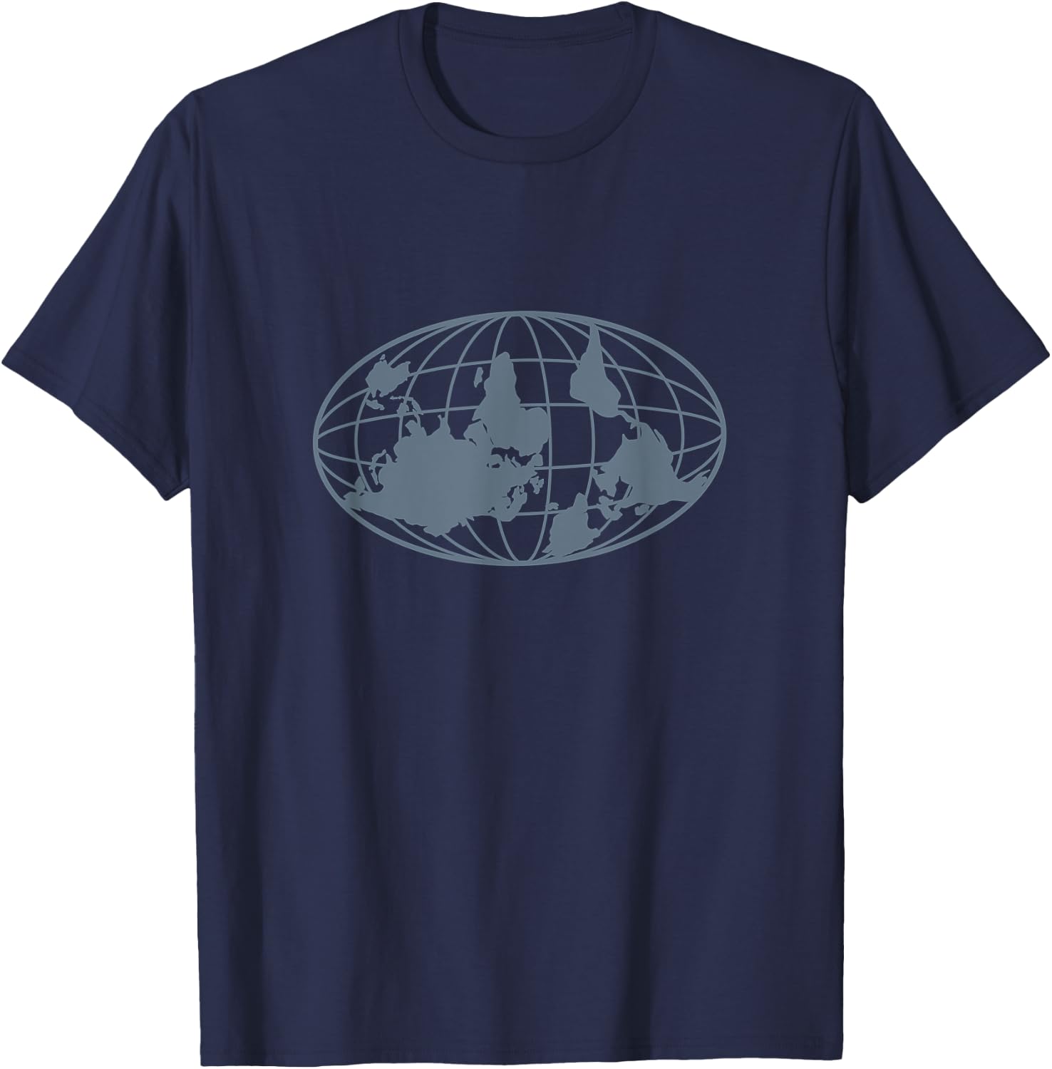 Upside Down Earth Globe Funny Wrong Way Planet T-Shirt - T-Shirt | Navy
