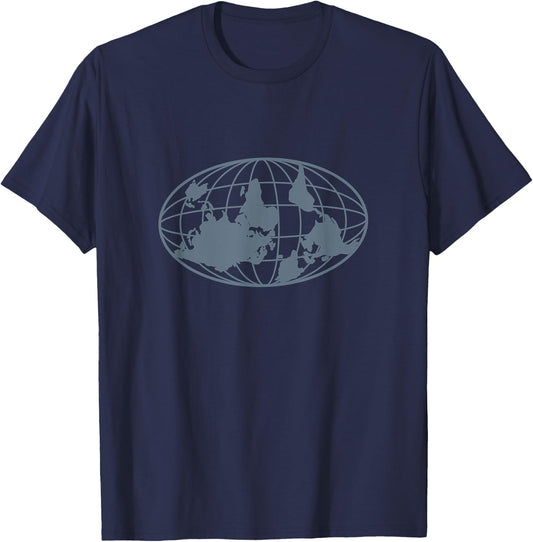 Upside Down Earth Globe Funny Wrong Way Planet T-Shirt - T-Shirt | Navy