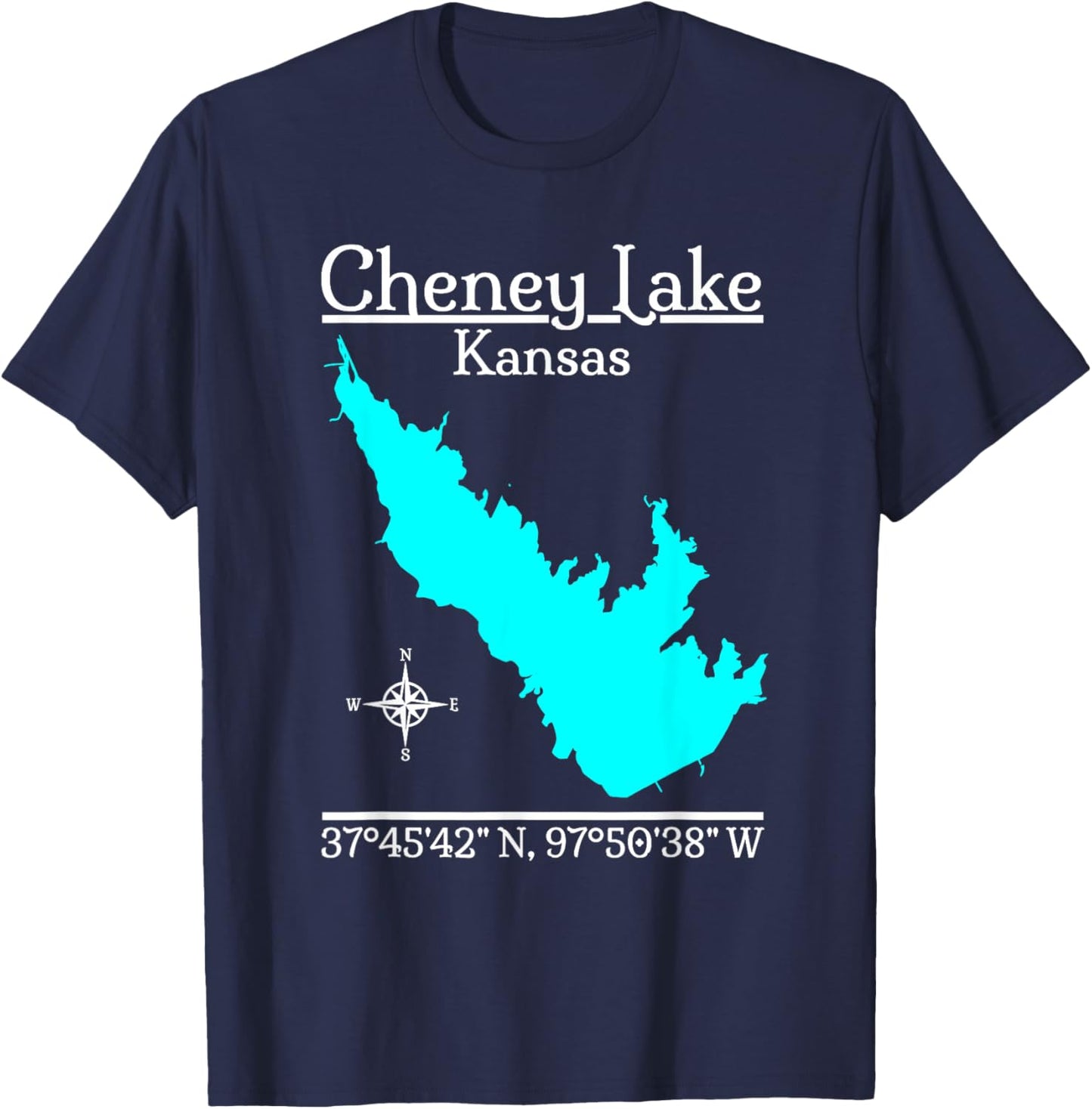 Cheney Lake, Kansas T-Shirt - T-Shirt | Navy