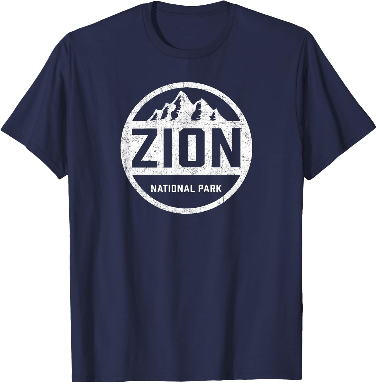 Retro Zion National Park Utah Mountain Women Men Kids Hiking T-Shirt - T-Shirt | Navy