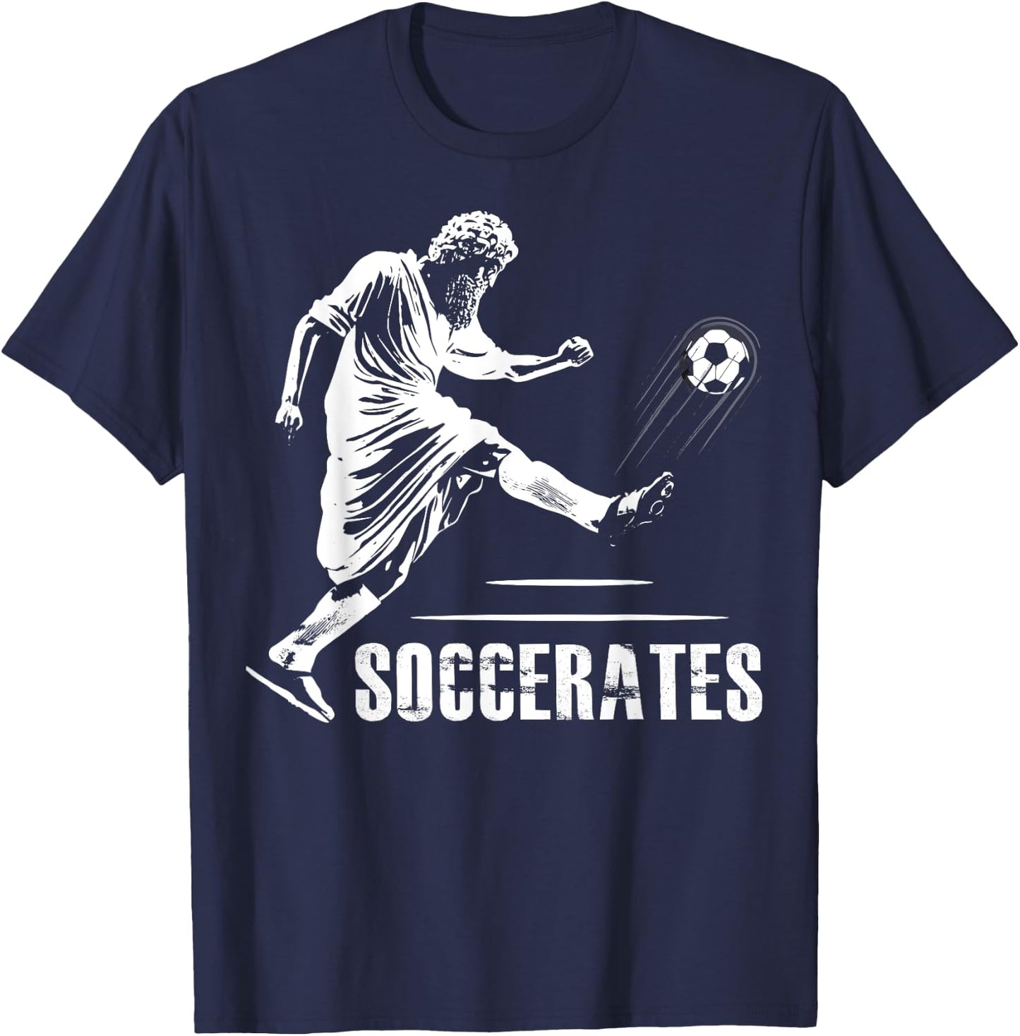 Soccerates Funny Philosophy Theory Soccer Socrates Greek T-Shirt - T-Shirt | Navy