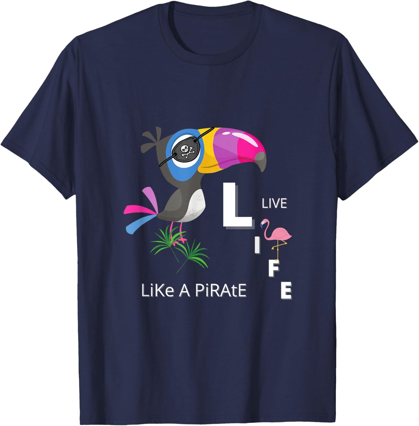 Tropical Bird | Pirate T-Shirt - T-Shirt | Navy