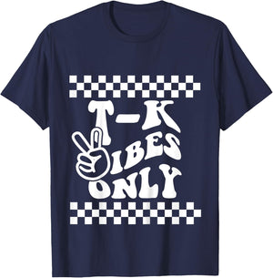 First Day of TK Vibes Only Retro Girl T K School Toddler Boy T-Shirt - T-Shirt | Navy
