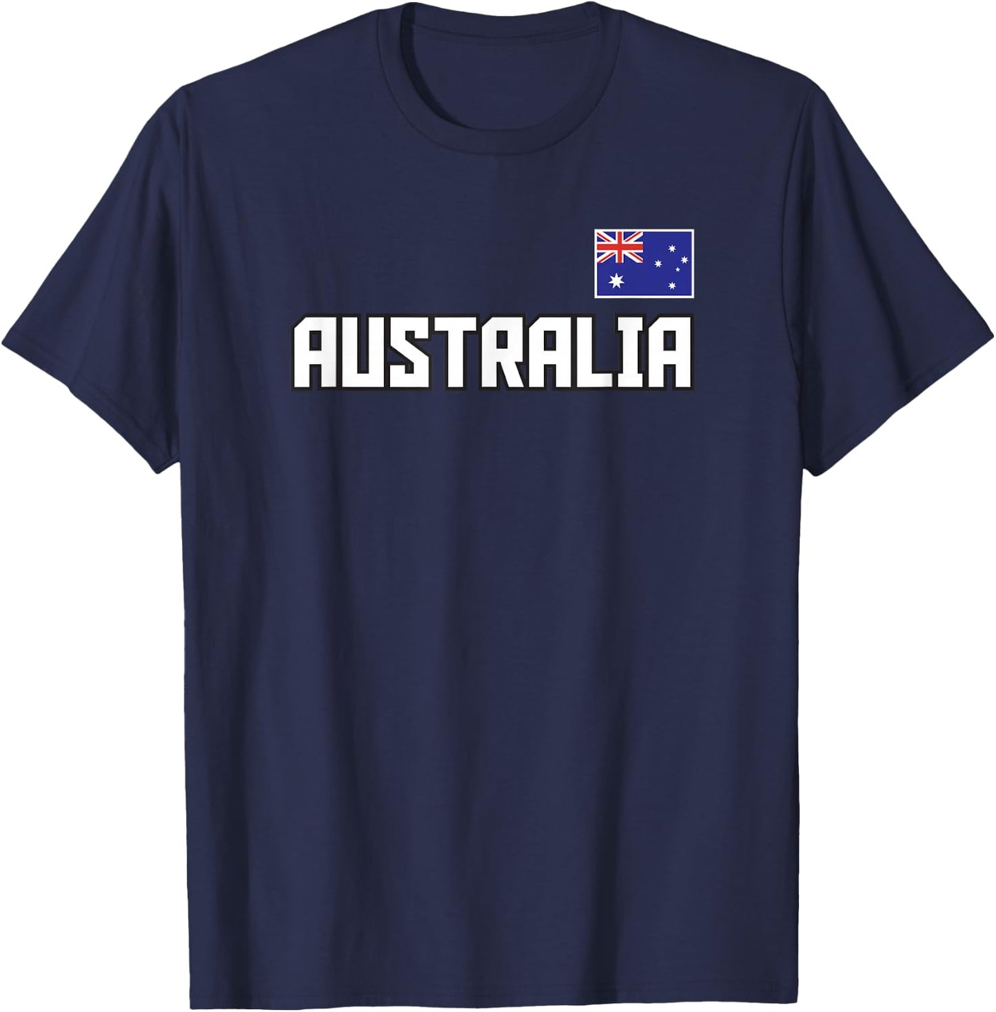 Australia Flag Australian Pride Athletic Style Country T-Shirt - T-Shirt | Navy