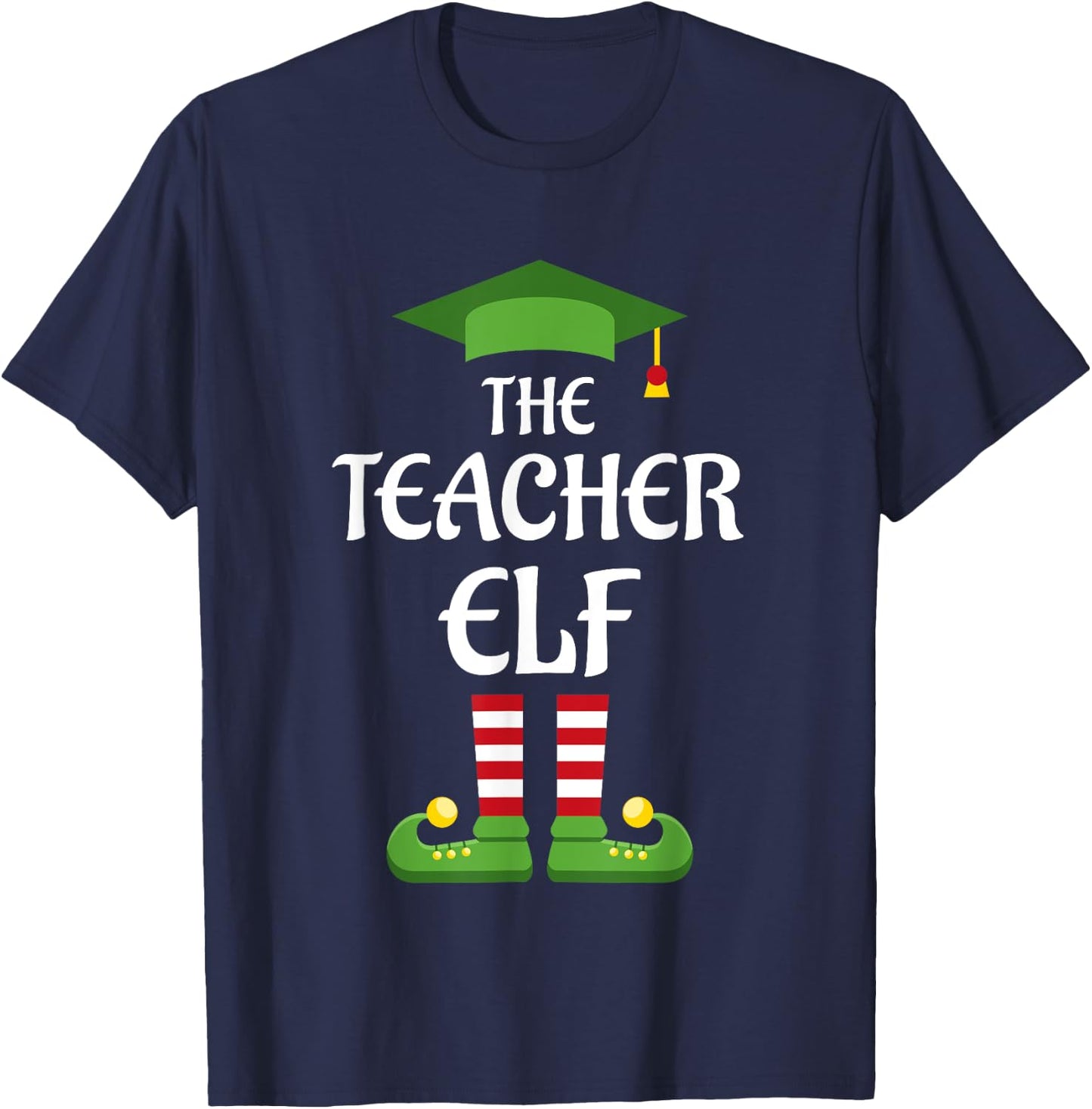 Teacher Elf Family Matching Group Christmas Women T-Shirt - T-Shirt | Navy