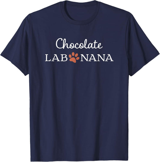 Chocolate Lab Nana Grandma Labrador Retriever T-Shirt - T-Shirt | Navy