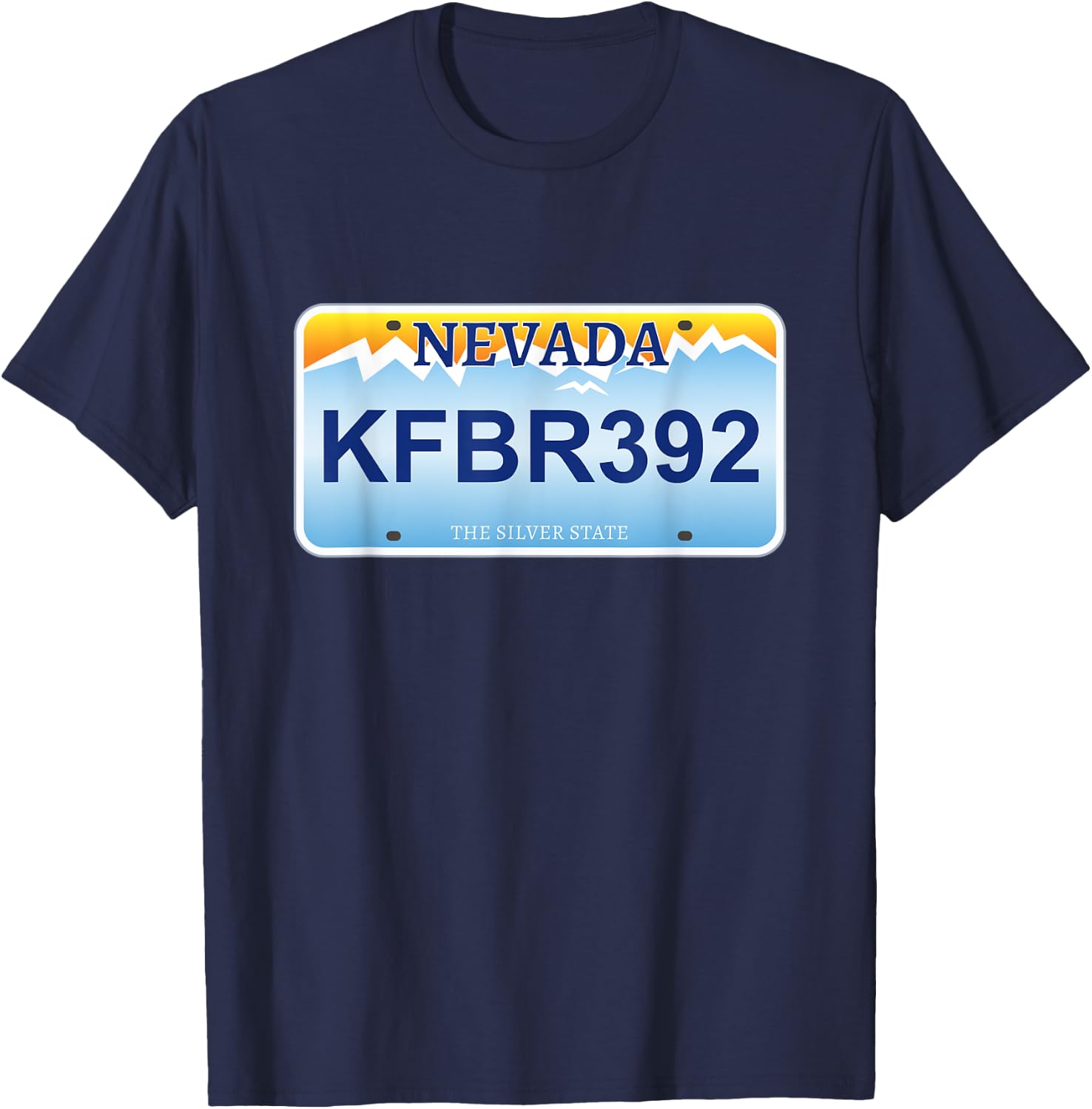 KFBR392 Nevada License Plate Funny Movie Reference T-Shirt - T-Shirt | Navy