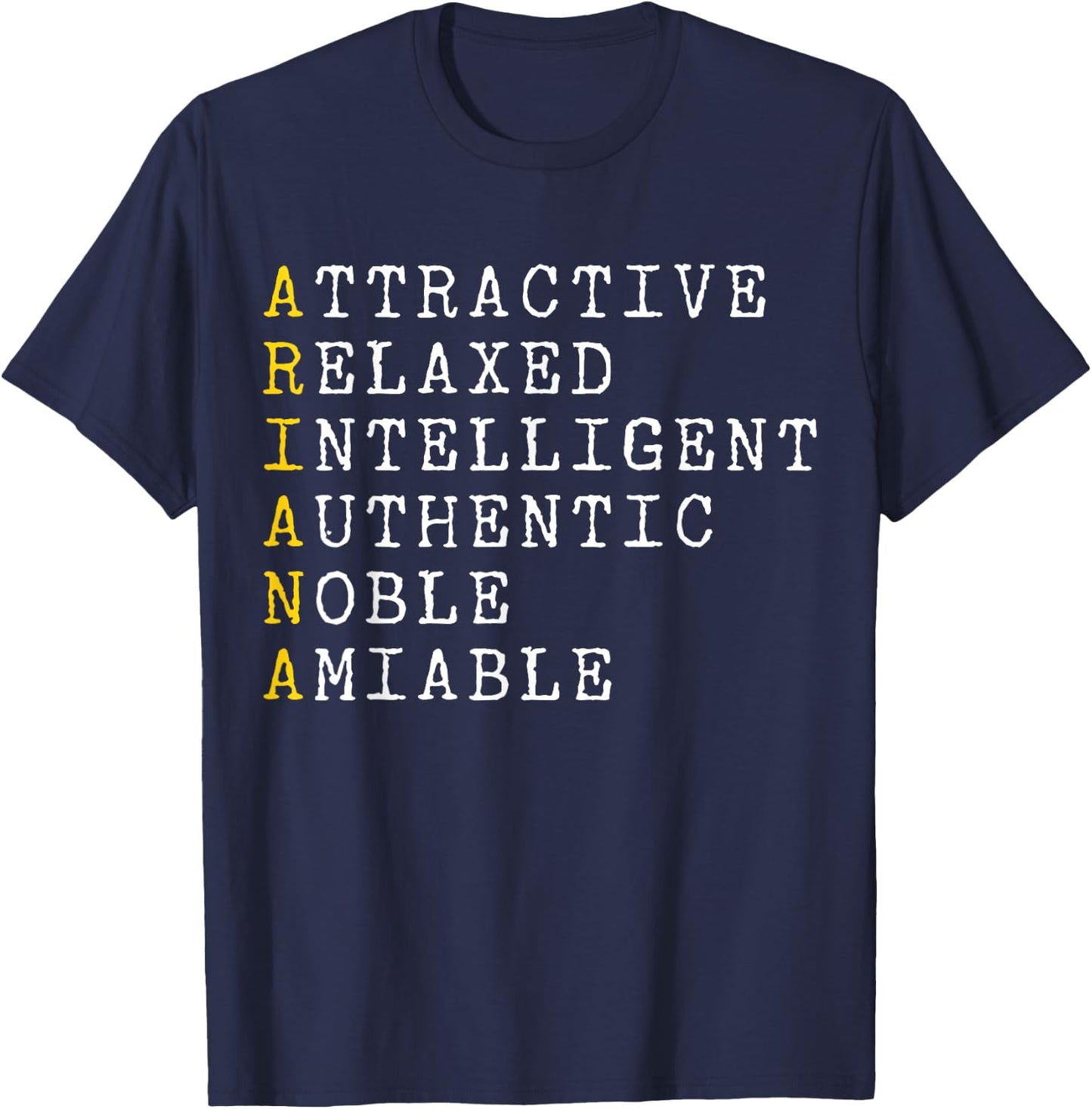 Ariana Personalized, Ariana Name, Girl Woman Ariana T-Shirt - T-Shirt | Navy
