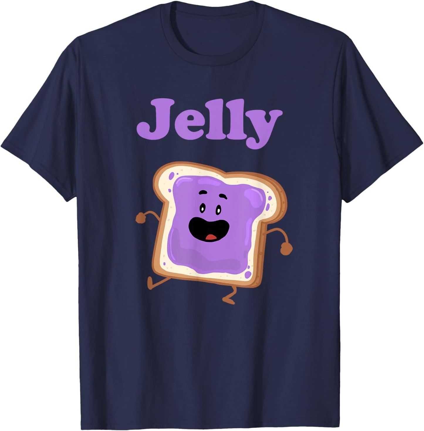Miftees Besties Dancing Jelly Peanut Butter and Jelly - Women's Fun Dancing - Black, Small T-Shirt - T-Shirt | Navy