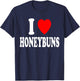 I Heart (Love) Honeybuns Snack Pastry Dessert Breakfast T-Shirt - T-Shirt | Navy