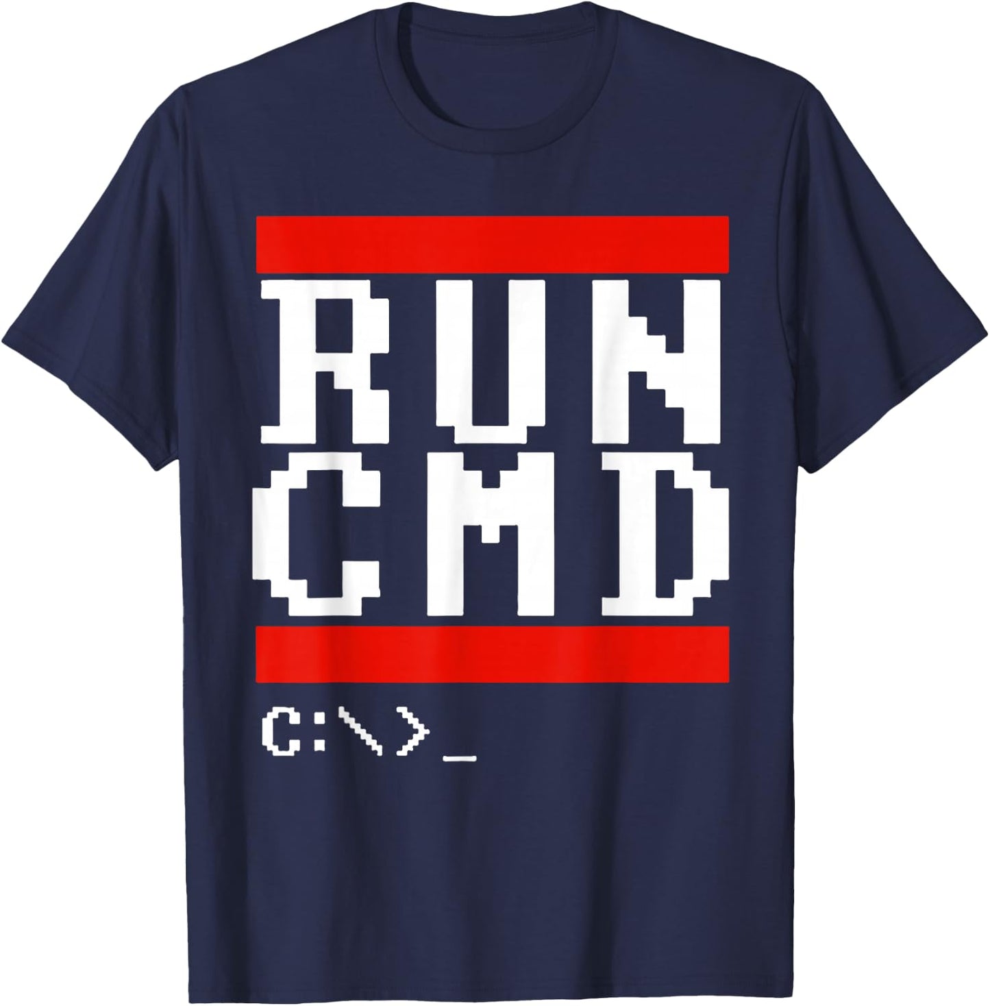 Run CMD Funny Programmer Coding T-Shirt - T-Shirt | Navy