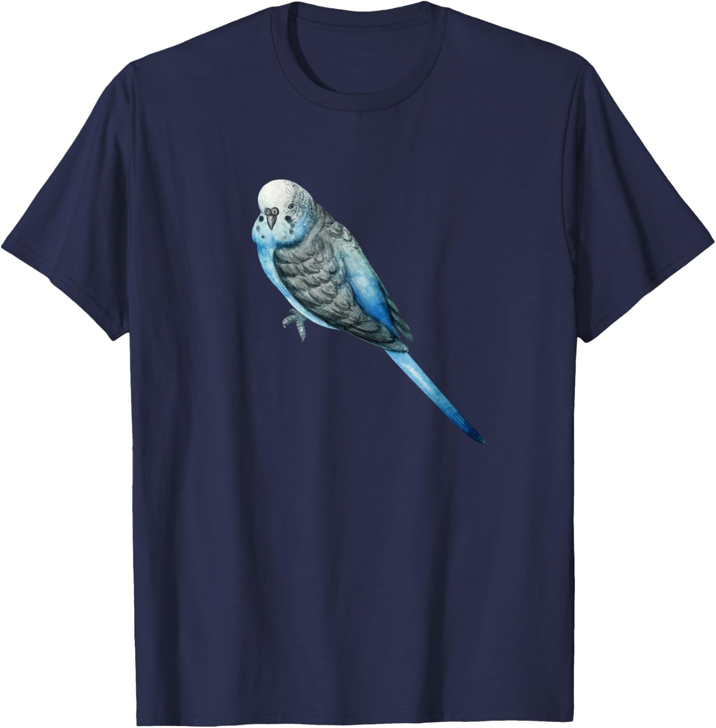 Cool Flying Wings Blue Parakeet Budgie Bird Tropical Animal T-Shirt - T-Shirt | Navy
