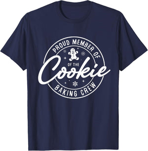 Proud Member of The Cookie Baking Crew Matching Family Baker T-Shirt - T-Shirt | Navy