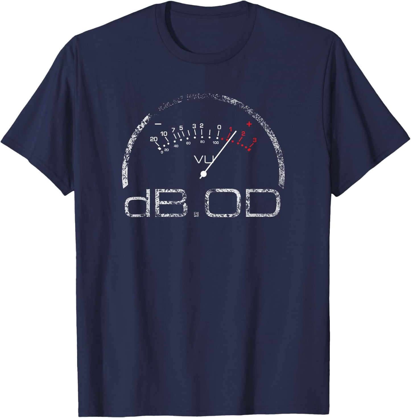 VU Meter Design Decibel, Sound Engineer, Musician, HI Fi T-Shirt - T-Shirt | Navy