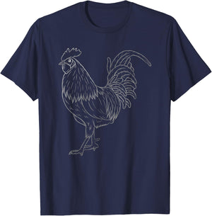 Chicken Art Colorful Rooster Funny Fowl Lovers Outfit T-Shirt - T-Shirt | Navy