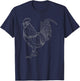 Chicken Art Colorful Rooster Funny Fowl Lovers Outfit T-Shirt - T-Shirt | Navy