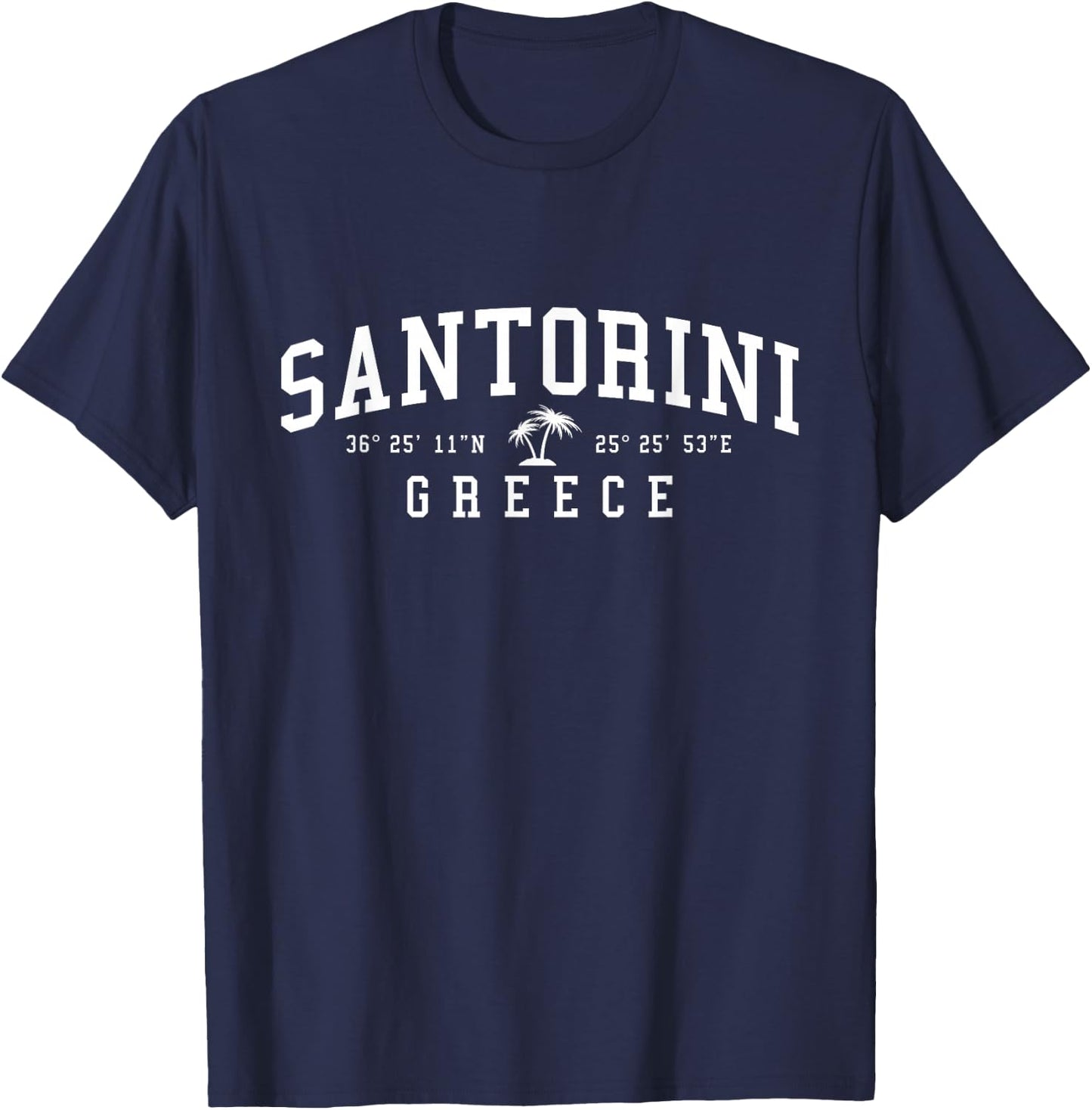 Santorini Greece Greek Islands Travel T-Shirt - T-Shirt | Navy