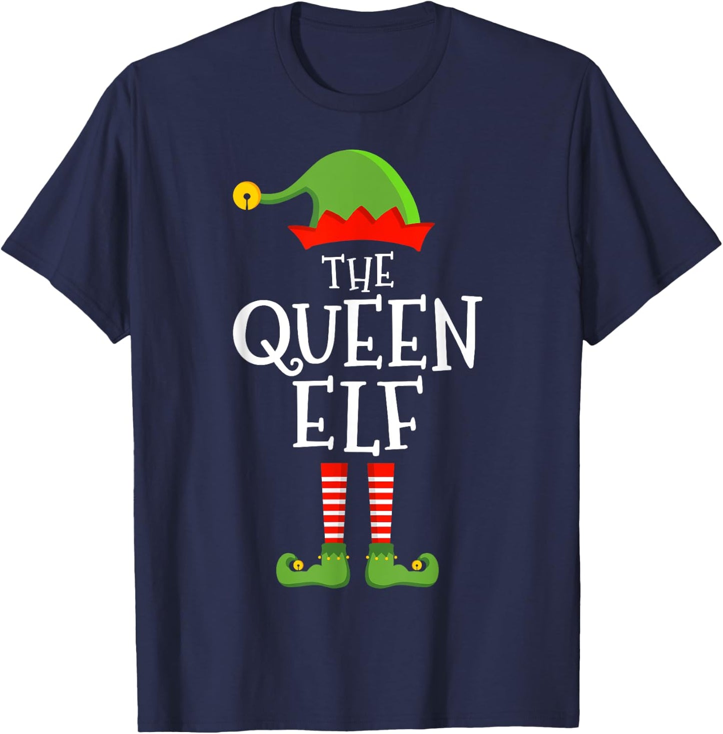 The queen elf funny christmas matching family pajama T-Shirt - T-Shirt | Navy