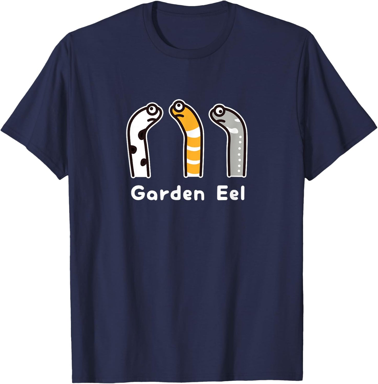 Spotted garden eel fish Heteroconger hassi funny cute T-Shirt - T-Shirt | Navy