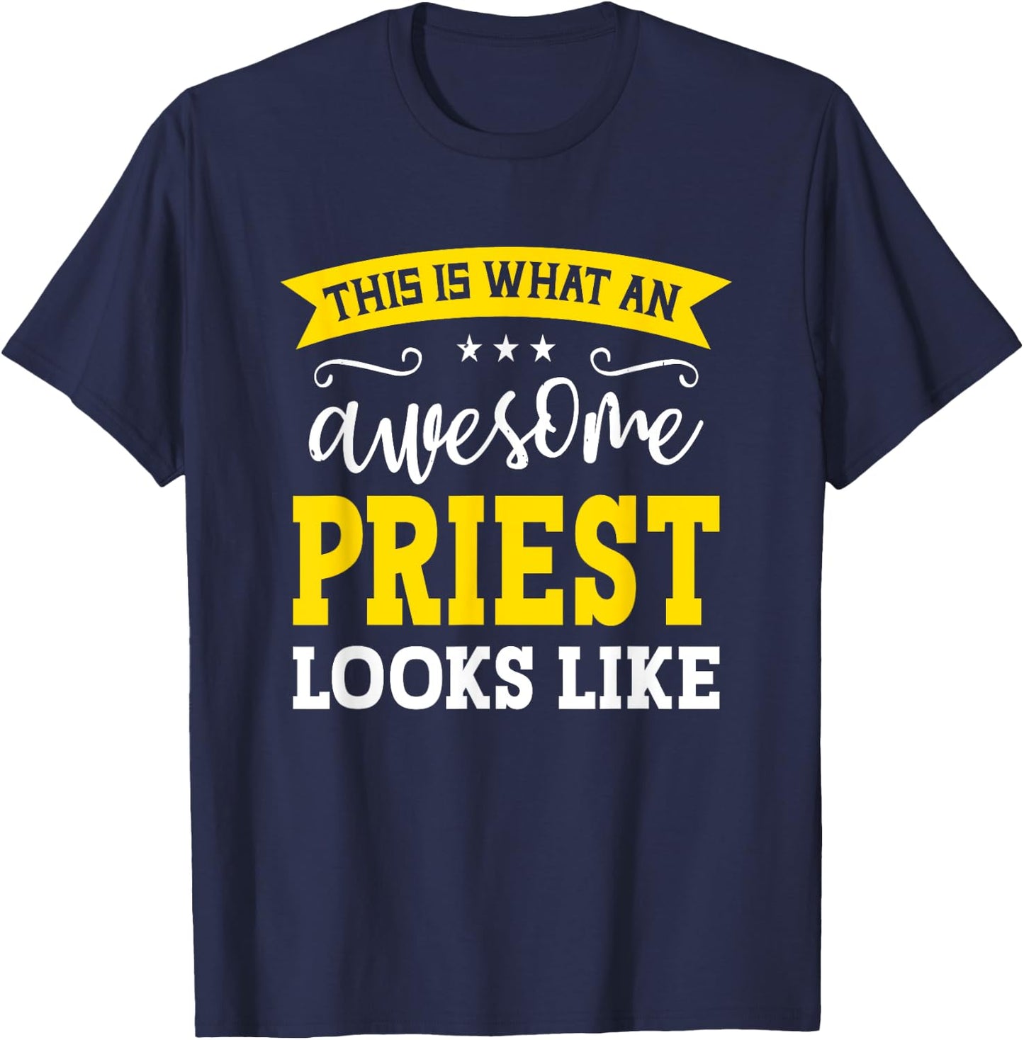 Funny Priest Gifts Priest Black X-Small T-Shirt - T-Shirt | Navy
