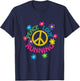 Peace Love Running - Flower Power T-Shirt - T-Shirt | Navy