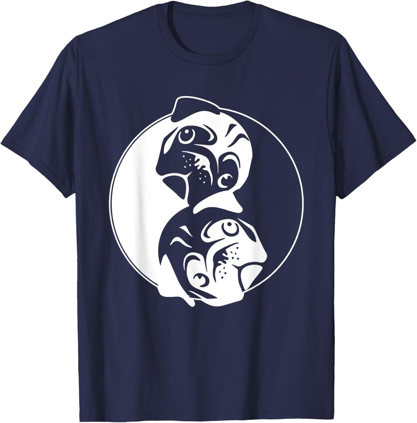 Pug Yin Yang Pugs Owner Dog Breed Animal Lover Pet Fans Men Women T-Shirt - T-Shirt | Navy