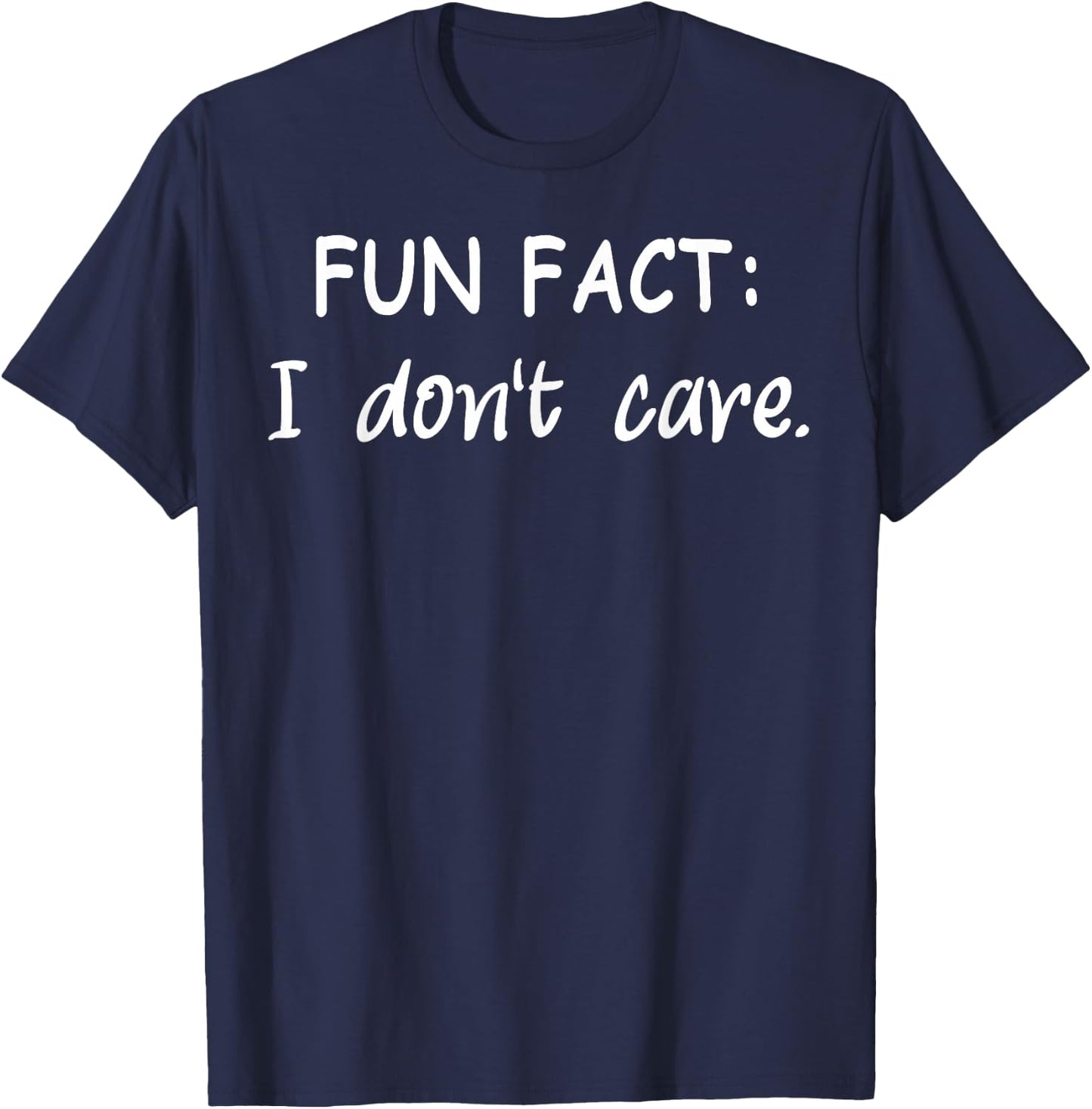 FUN FACT: I don't care. Men Kids Funny Sarcastic T-Shirt - T-Shirt | Navy
